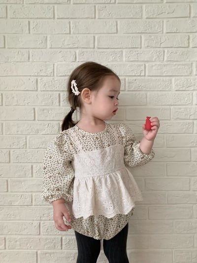 JE616｜(66cm-90cm) 碎花蕾絲背心設計包屁衣14