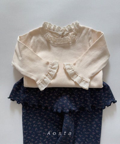 AOSTA43｜(6m-5y) 蕾絲滾邊碎花上衣16