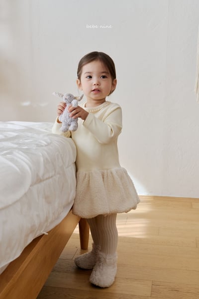 bebe nine35 (65cm-115cm) 2色磨毛連身氣球裙洋裝7