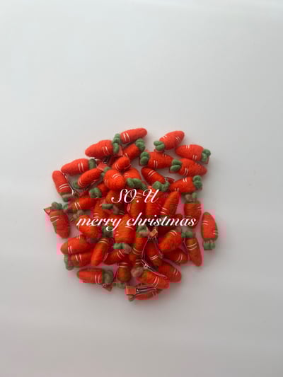 S0.U09｜(Free)  紅蘿蔔髮夾2入組6