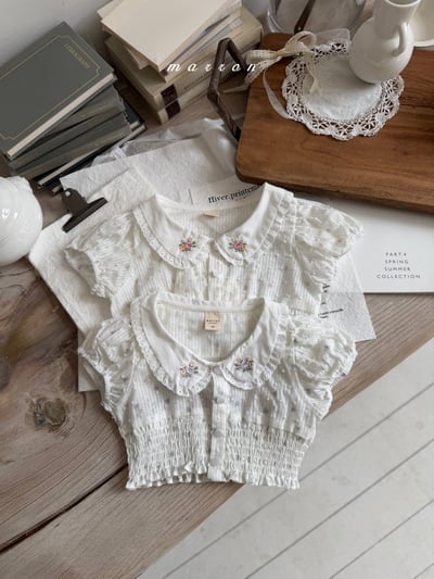 Marron35｜(1y-6y) 復古刺繡鬆緊外套1