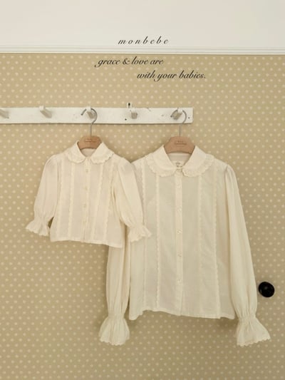 MONBEBE37｜(1y-8y-mom) 蕾絲荷葉襯衫5