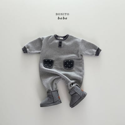 Bonito57｜(3m-18cm) 撞色口袋連身衣6