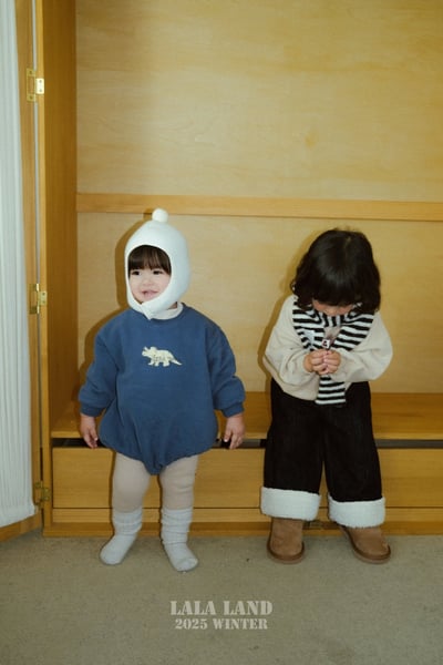 lala land13｜(60cm-83cm) 3色小恐龍內刷毛包屁衣7