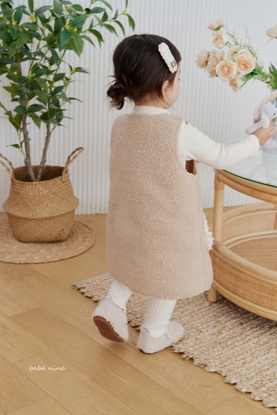 bebe nine38 (65cm-115cm) 2色蕾絲邊口袋吊帶洋裝11