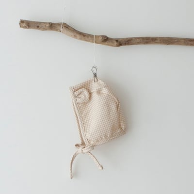 LEMONADE01｜(55cm-85cm) 2色格紋肩帶包屁衣含小熊帽子24