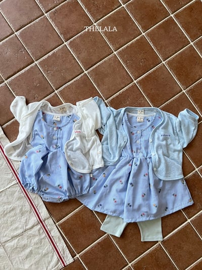 thelala46｜ (0m-18m) 花卉細條紋包屁衣7