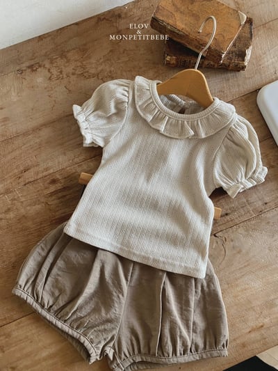 Mon petit19｜(73-118cm) 荷葉花邊公主袖上衣7