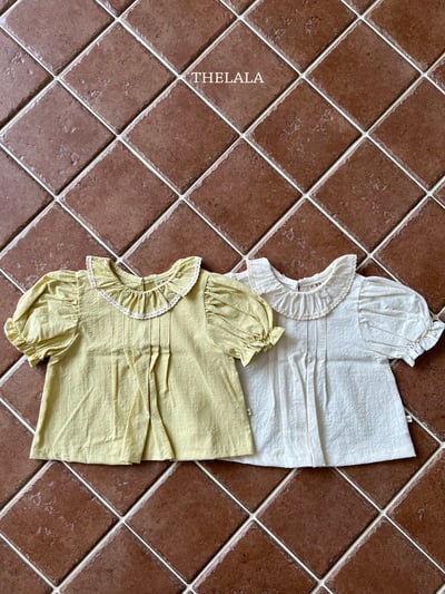 thelala49｜ (70-115) 滾邊荷葉領公主袖上衣1