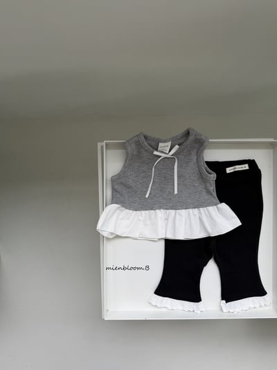 Bloom.b19｜(55cm-118cm) 緞帶蕾絲荷葉背心2