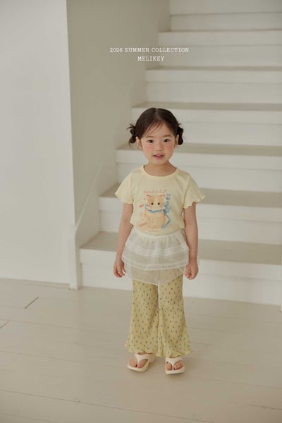 Melikey09｜(75-125cm) 碎花褶皺小喇叭褲20