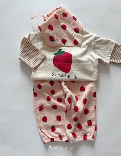 AOSTA01｜(6m-5y) 草莓梨子假兩件式上衣19