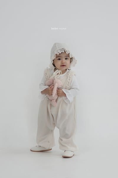 bebe nine26 (65-90) 2色蕾絲滾邊綁帶連身衣11