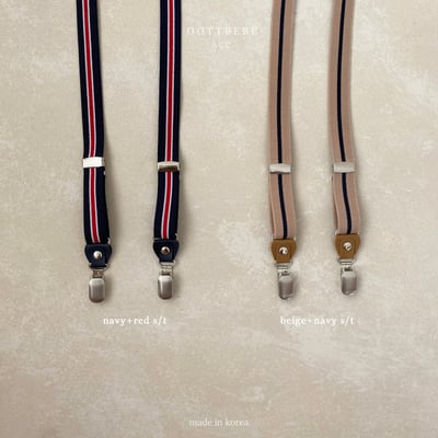 Oottbebe18｜(2y-13y )  英倫拼色彈力背帶吊帶夾4