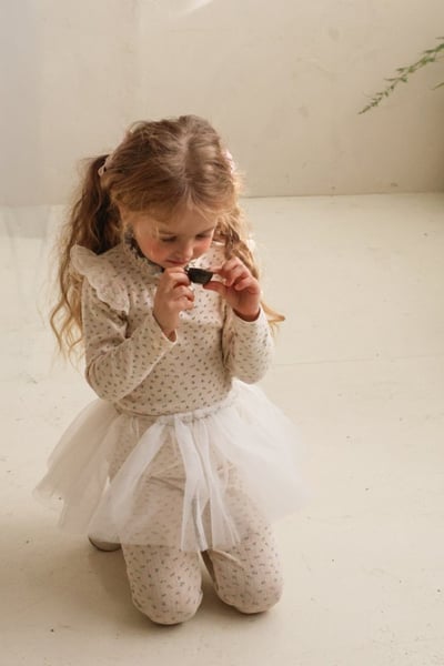 FLO40｜(75-140) 3色木耳捲邊碎花上衣18