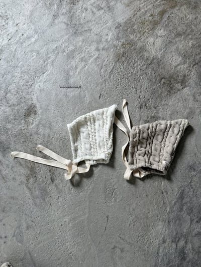 Bloom.b31｜(0m-24m) 麻花針織精靈綁帶帽5