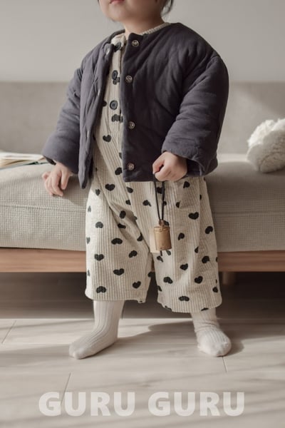 GURU GURU26｜(6m-24m) 2色愛心/波點燈芯絨連身衣15