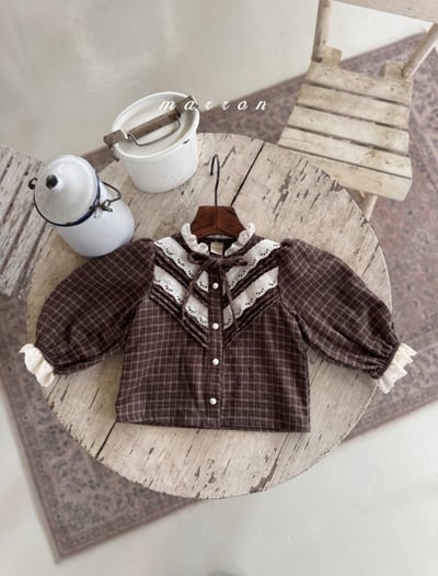 Marron 31｜(1y-6y) 法式古典蕾絲緞帶襯衫13