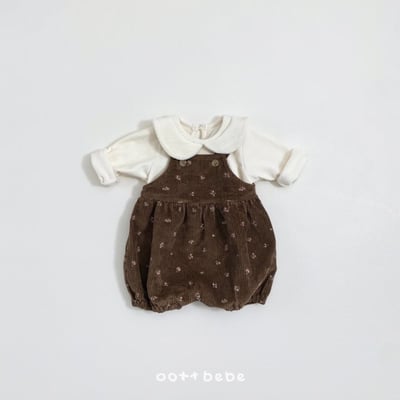 Oottbebe02｜(0m-12m) 玫瑰燈芯絨吊帶包屁褲12