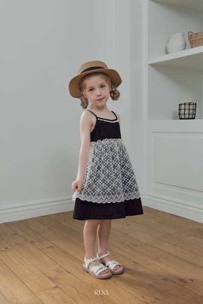 ROA12｜(6m-18m) 2色浪漫蕾絲無袖洋裝9