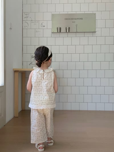 JE44｜(73-120cm) 碎花荷葉背心長褲套裝12