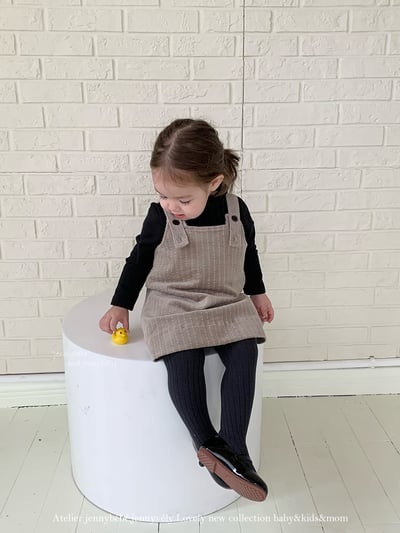 JE602｜(73cm-100cm) 學院風吊带連身裙/高領上衣9