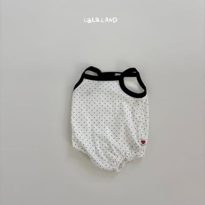 lala land34｜(3m-18m) 2色波點愛心細肩包屁衣22
