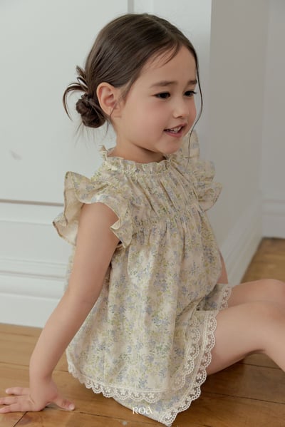 ROA09｜(6m-18m) 2色浪漫荷葉袖上衣6