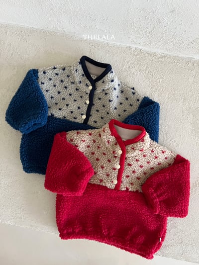 thelala41｜ (1y-6y) 波點撞色毛毛上衣3