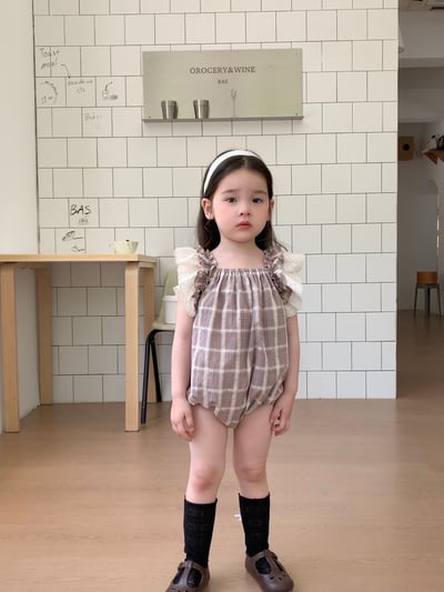 JE33｜(66-120cm) 格紋飛袖包屁衣/洋裝10