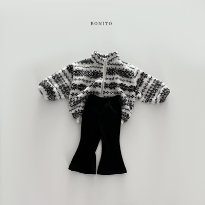 Bonito45｜(75cm-125cm) 雪花刷毛拉鍊外套8