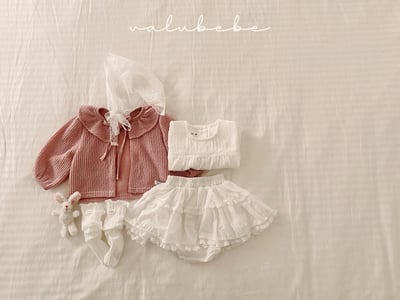 Valubebe30｜(65-90) 荷葉開襟綁帶外套9