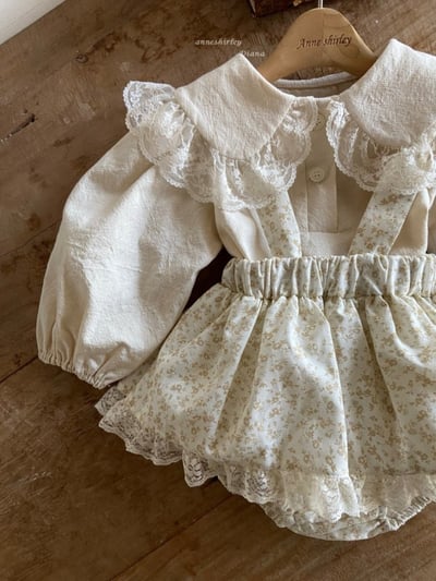 Anne Shirley17｜(3m-22m) 2色格紋/碎花蕾絲吊帶褲裙8