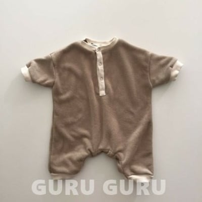 GURU GURU01｜(6m-24m) 2色抓絨排釦連身衣2