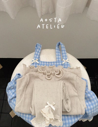 AOSTA｜(4m-5y) 蝴蝶蕾絲吊帶洋裝11