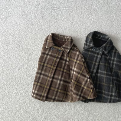 Lindo31｜(3m-18m) 學院格紋斗篷7