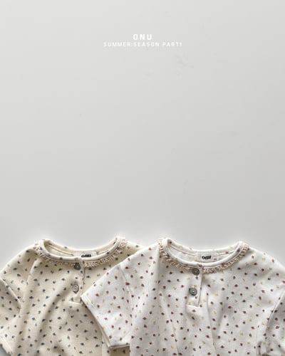 onu31｜(70cm-115cm) 碎花蕾絲滾邊上衣4