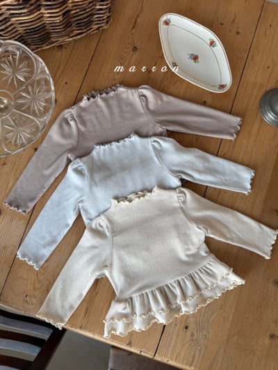 Marron 04｜(1y-6y) 荷葉裙擺捲邊上衣7