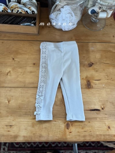 Marron52｜(1y-6y) 刺繡滾邊緊身褲17