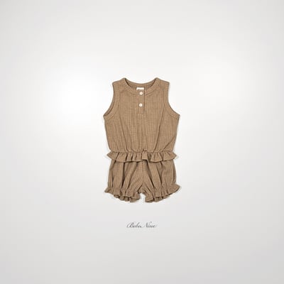 bebe nine21  (6m-24m) 3色荷葉束腰花套裝6