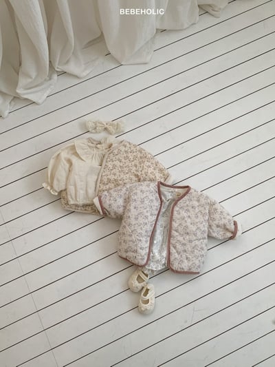 Bebe holic19｜(6m-18m) 碎花滾邊鋪棉拉鍊外套9