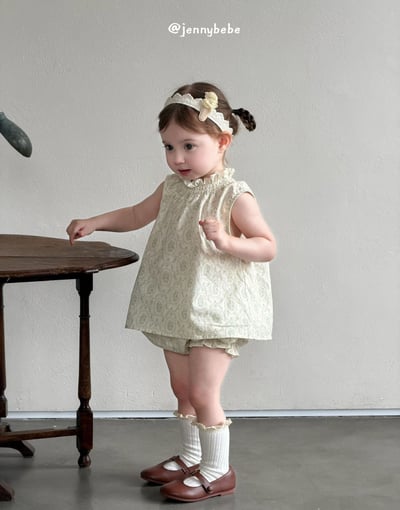 JE704｜(80-110cm) 花邊法式印花無袖套裝11