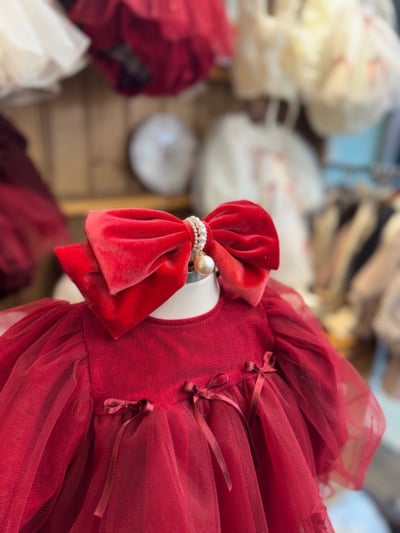 Marron 58｜(3m-18m) 絲絨珍珠髮帶7