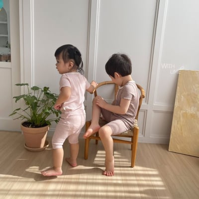 LIME&BLUE03｜(80-118cm)  素色鈕釦居家服13