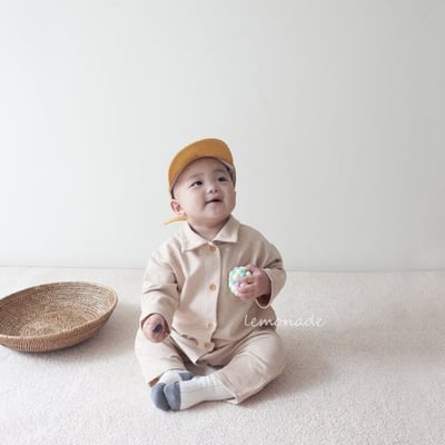 LEMONADE49｜(55cm-85cm) 2色有領素面連身衣5