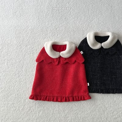 Lindo23｜(3m-18m) 小香風荷葉洋裝+天使斗篷15