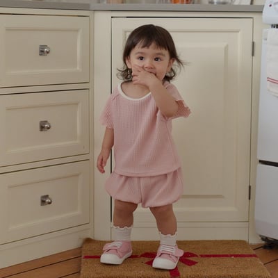 bebe nine02  (6m-24m) 3色休閒木耳邊套裝11