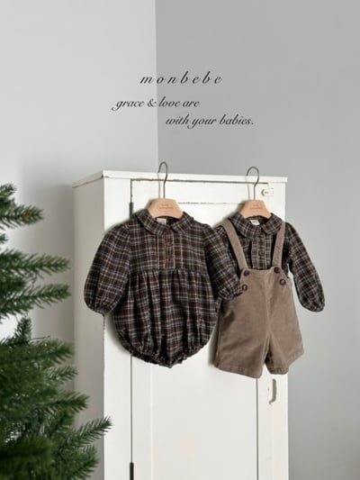 MONBEBE21｜(1y-8y) 冬季格紋滾邊襯衫6