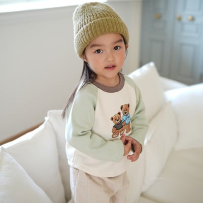 neneru29｜(70cm-125cm) 2色小熊撞色上衣3