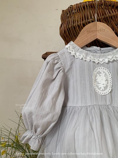 JE557｜(66-90cm) 蕾絲袖章包屁衣含帽子5